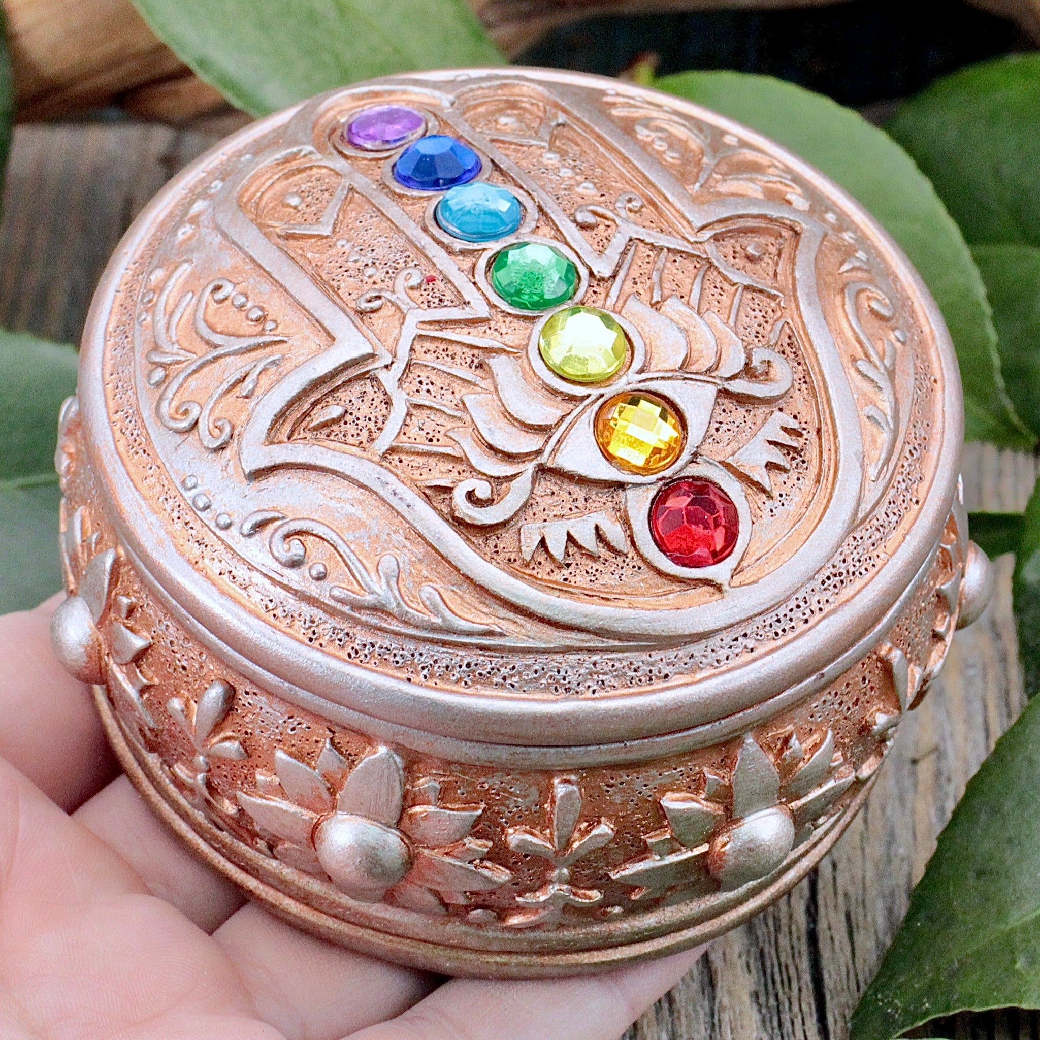 Chakra Hamsa Trinket Box