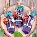 Chakra Tree Wire Wrap Pendant