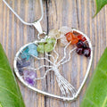 Chakra Tree of Life Heart Necklace