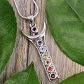 Chakra Half Moon Pendant - Sterling Silver